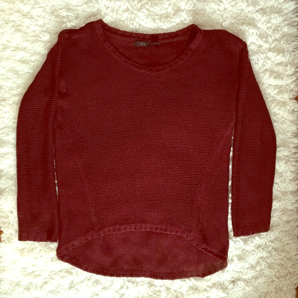 Burgundy knit sweater